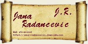 Jana Radančević vizit kartica